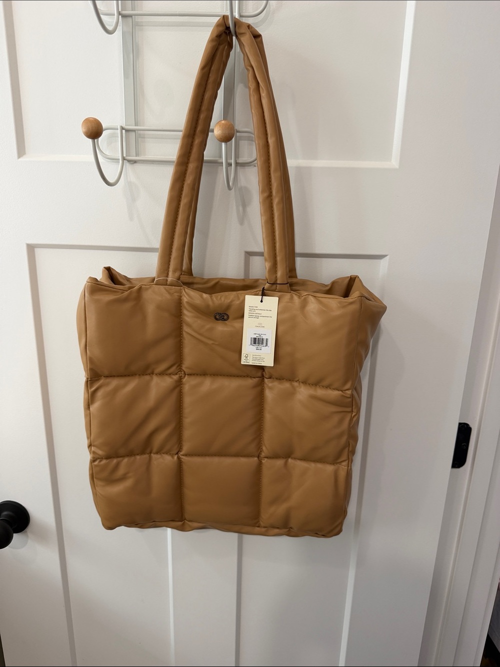 Calia Quilted Tote Bag in Camel - Stylish Everyday Carry